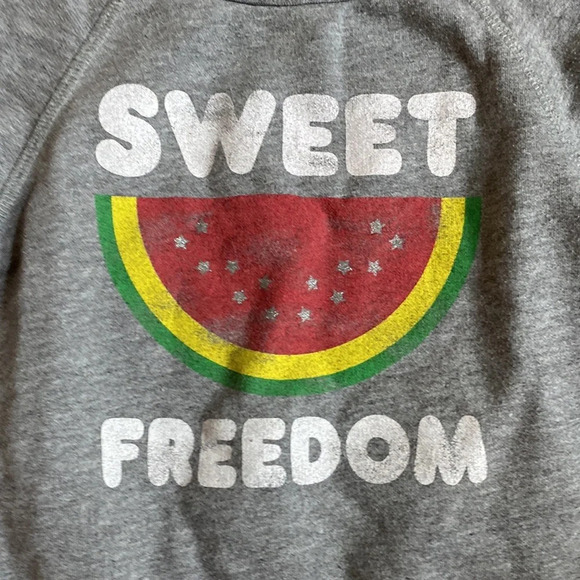 Peek Sweet Freedom Watermelon Sweatshirt‎ Gray Summer Spring Fall School Year - Picture 2 of 4